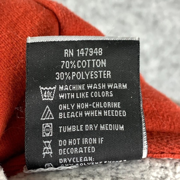 Syracuse Orange Hoodie Adult Large Gray Terry Cloth Pullover Sweater NCAA Mens - Picture 12 of 15